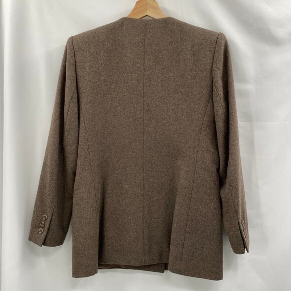 Vintage Session brown wool assymmetrical blazer - Picture 5 of 6